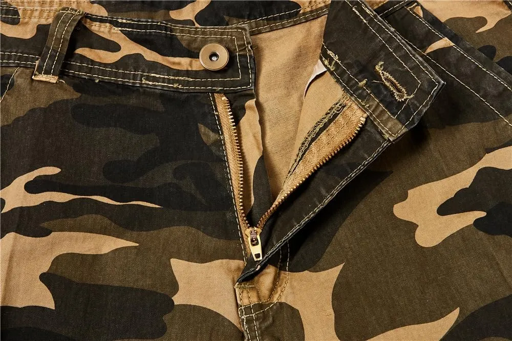 Men's Camouflage Military Cargo Shorts - Summer Regular-Fit Tactical Shorts with Multi-Pockets