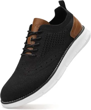 Men's Casual Dress Oxfords Shoes Breathable Knit Leisure Fashion Sneakers Lightweight Comfortable Walking Shoes