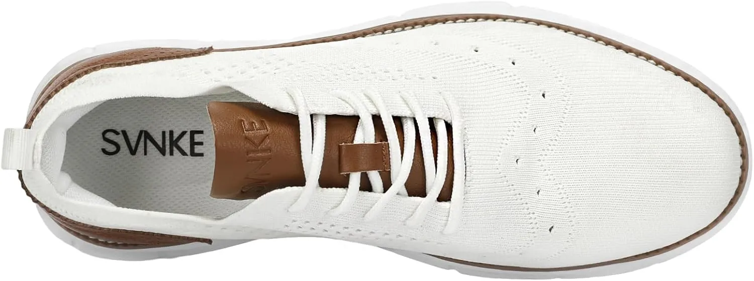 Men's Casual Dress Oxfords Shoes Breathable Knit Leisure Fashion Sneakers Lightweight Comfortable Walking Shoes
