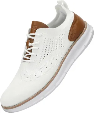Men's Casual Dress Oxfords Shoes Breathable Knit Leisure Fashion Sneakers Lightweight Comfortable Walking Shoes