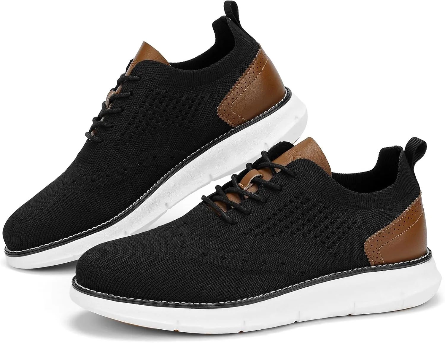 Men's Casual Dress Oxfords Shoes Breathable Knit Leisure Fashion Sneakers Lightweight Comfortable Walking Shoes
