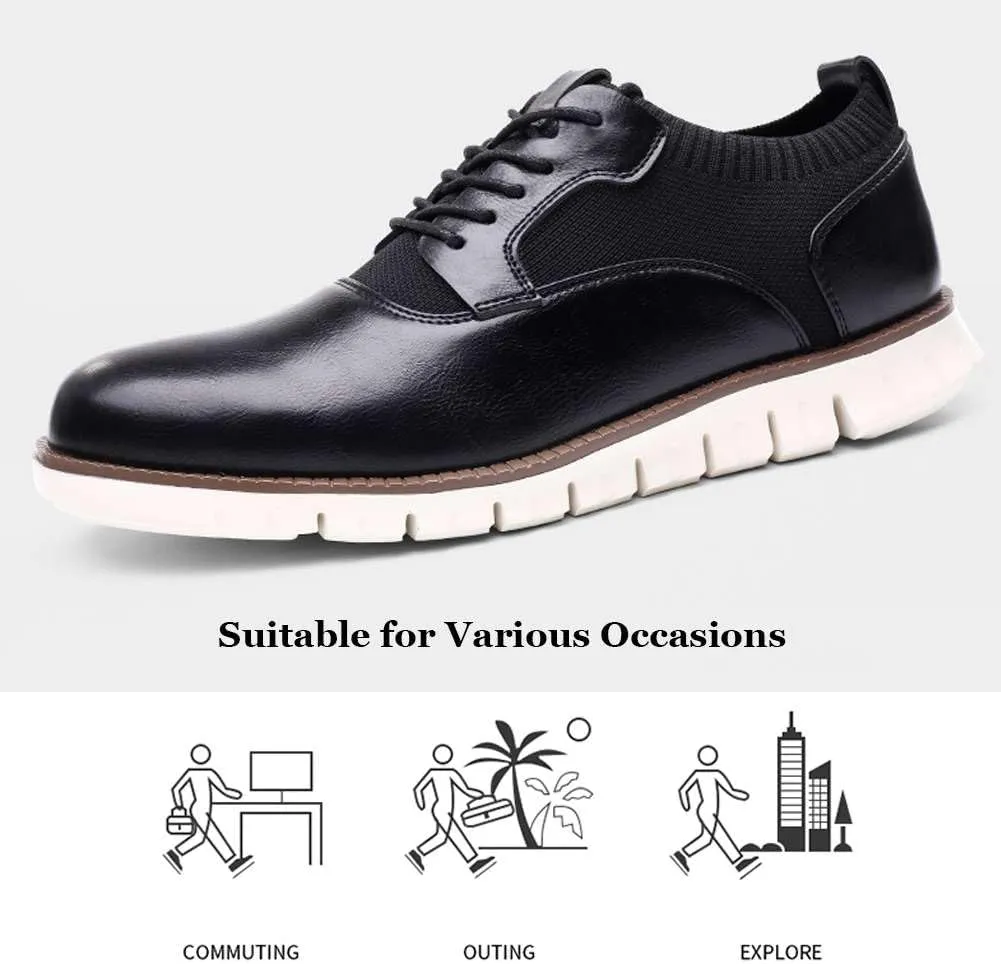 Men's Casual Dress Oxfords Shoes Fashion Business Shoes Wide Feet Lace-up Shoes for Business Office Wedding
