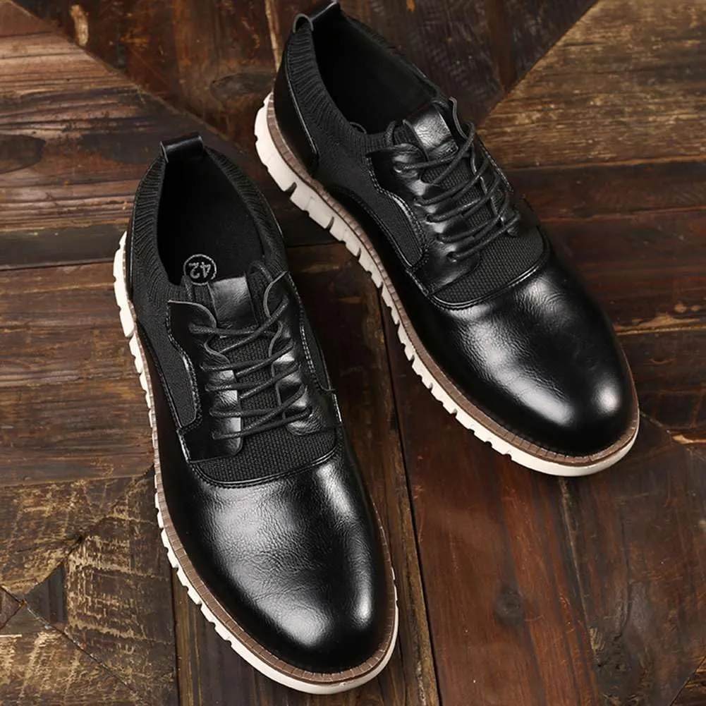 Men's Casual Dress Oxfords Shoes Fashion Business Shoes Wide Feet Lace-up Shoes for Business Office Wedding