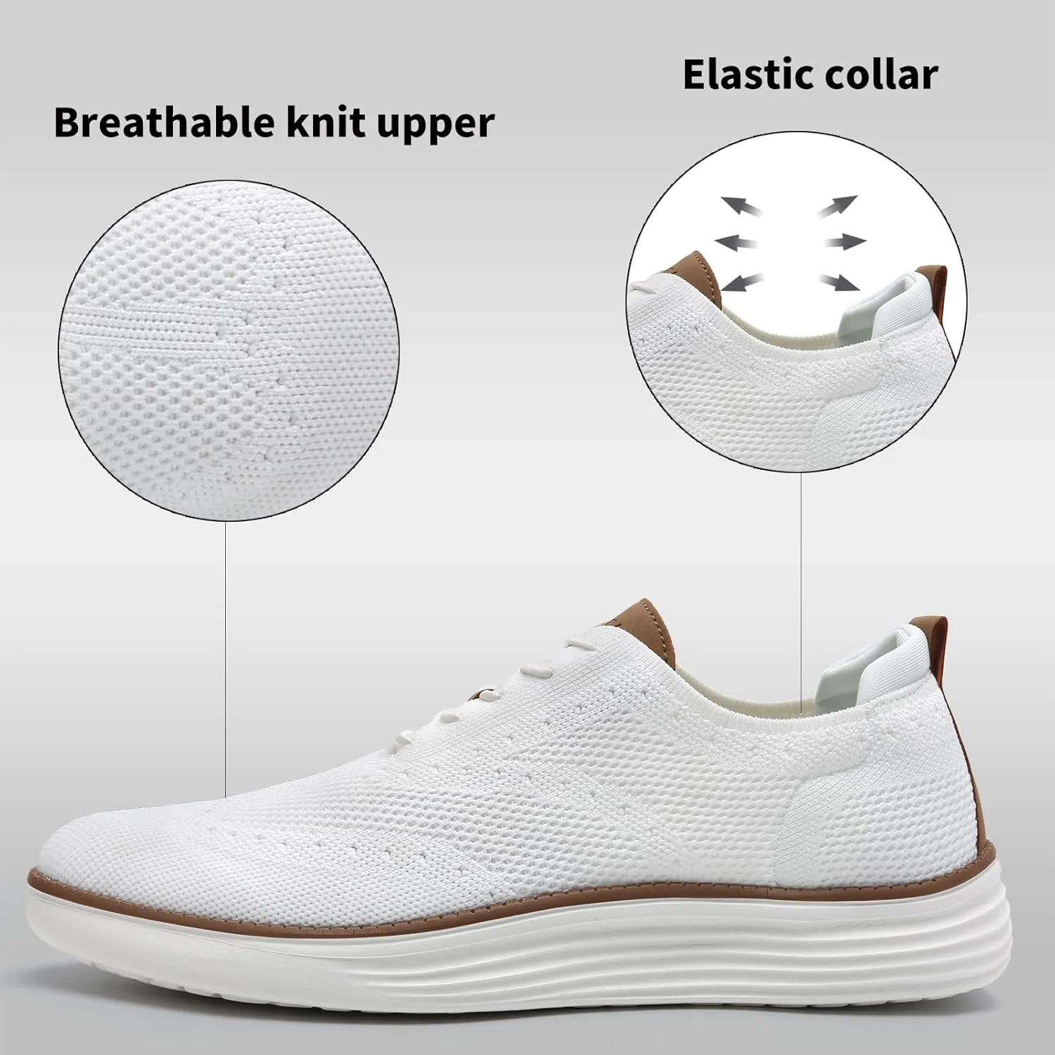 Men's Casual Dress Oxfords Sneakers Business Mesh Breathable Lightweight Walking Shoes Tennis Comfortable