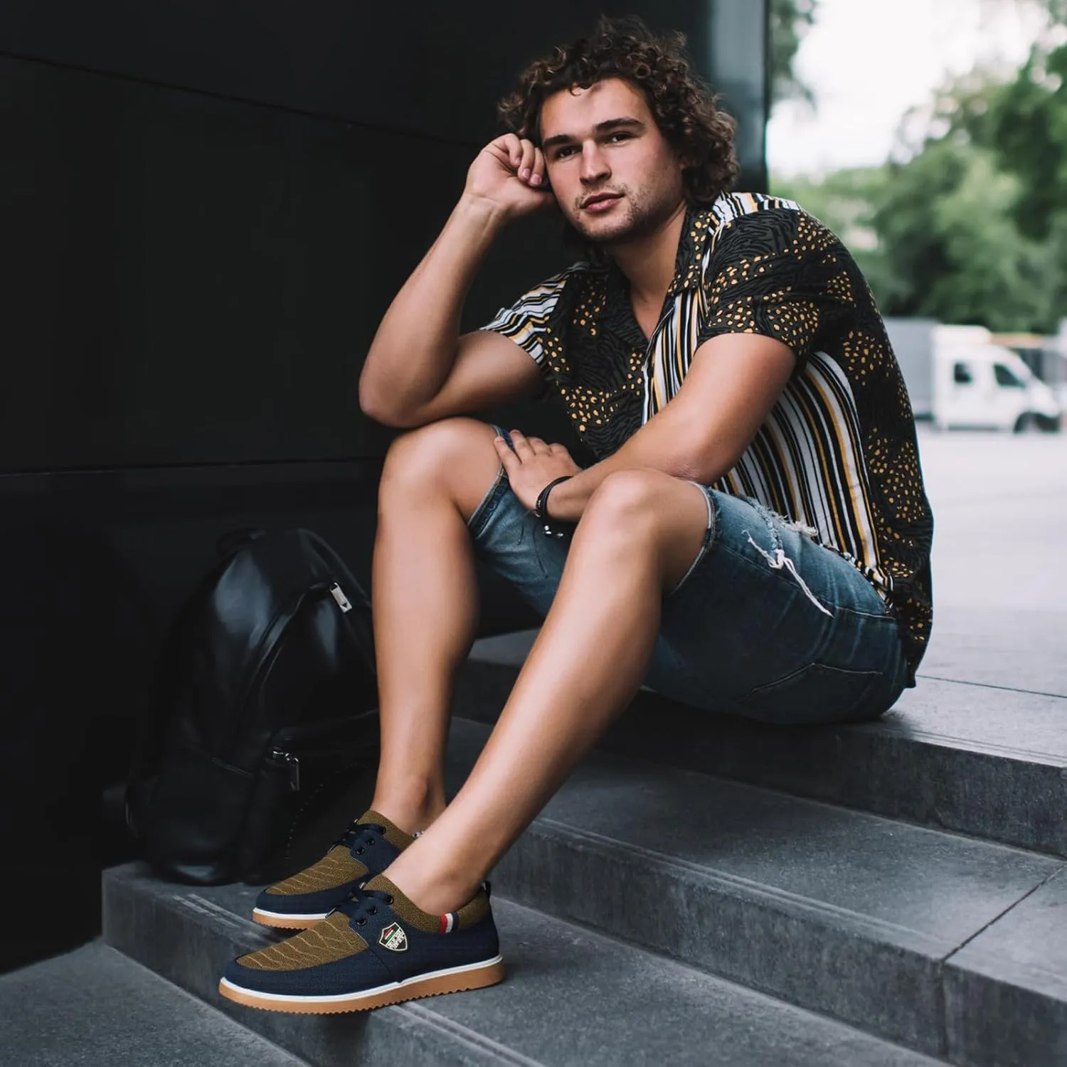Mens Casual Fashion Sneakers Breathable Canvas Lace-Up Boat Shoes Non-Slip Daily Comfortable Shoes for Men