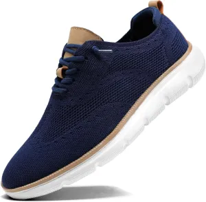 Men's Casual Fashion Sneakers Dress Oxfords Business Walking Shoes Mesh Work Comfortable Lightweight Soft Sole