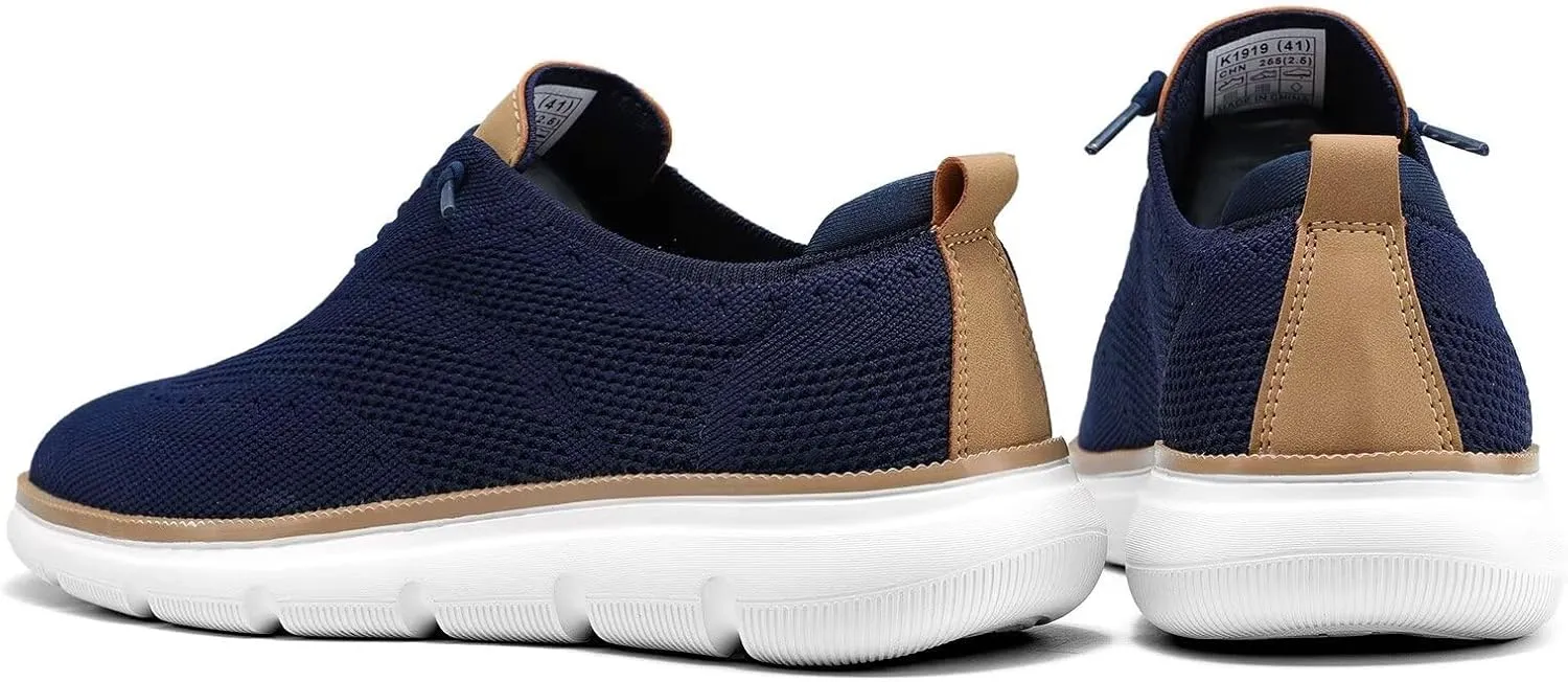Men's Casual Fashion Sneakers Dress Oxfords Business Walking Shoes Mesh Work Comfortable Lightweight Soft Sole