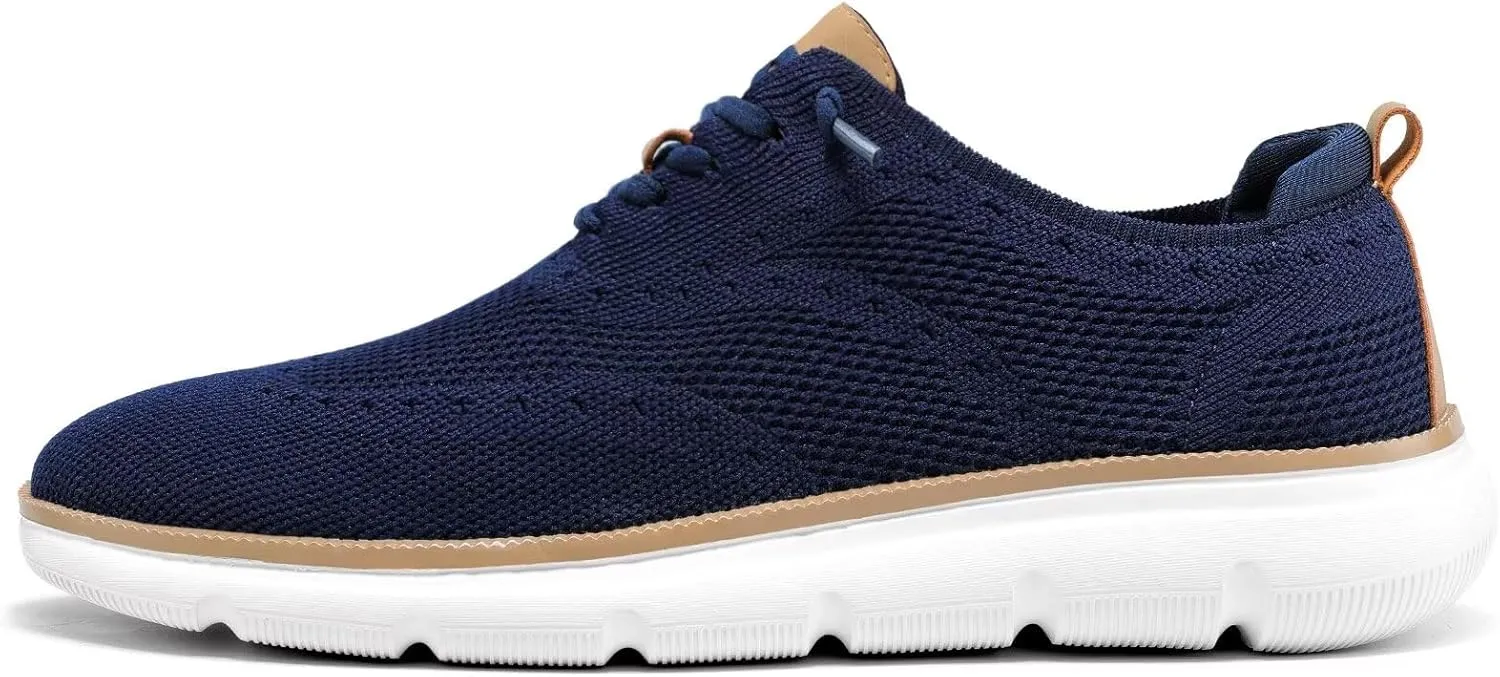 Men's Casual Fashion Sneakers Dress Oxfords Business Walking Shoes Mesh Work Comfortable Lightweight Soft Sole