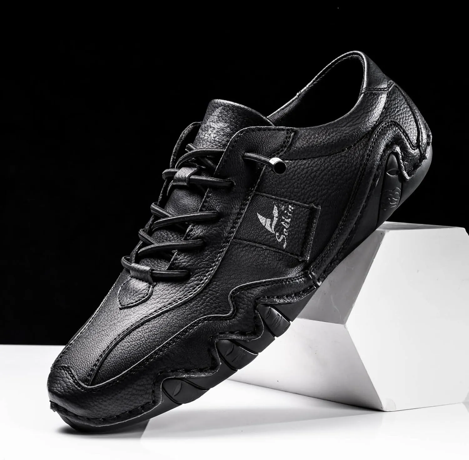 Men's Casual Leather Fashion Sneakers Ankle Chukka Boots Slip On Lightweight Loafers Walking Casual Dress Sneaker