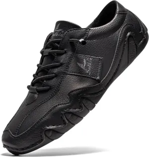 Men's Casual Leather Fashion Sneakers Ankle Chukka Boots Slip On Lightweight Loafers Walking Casual Dress Sneaker