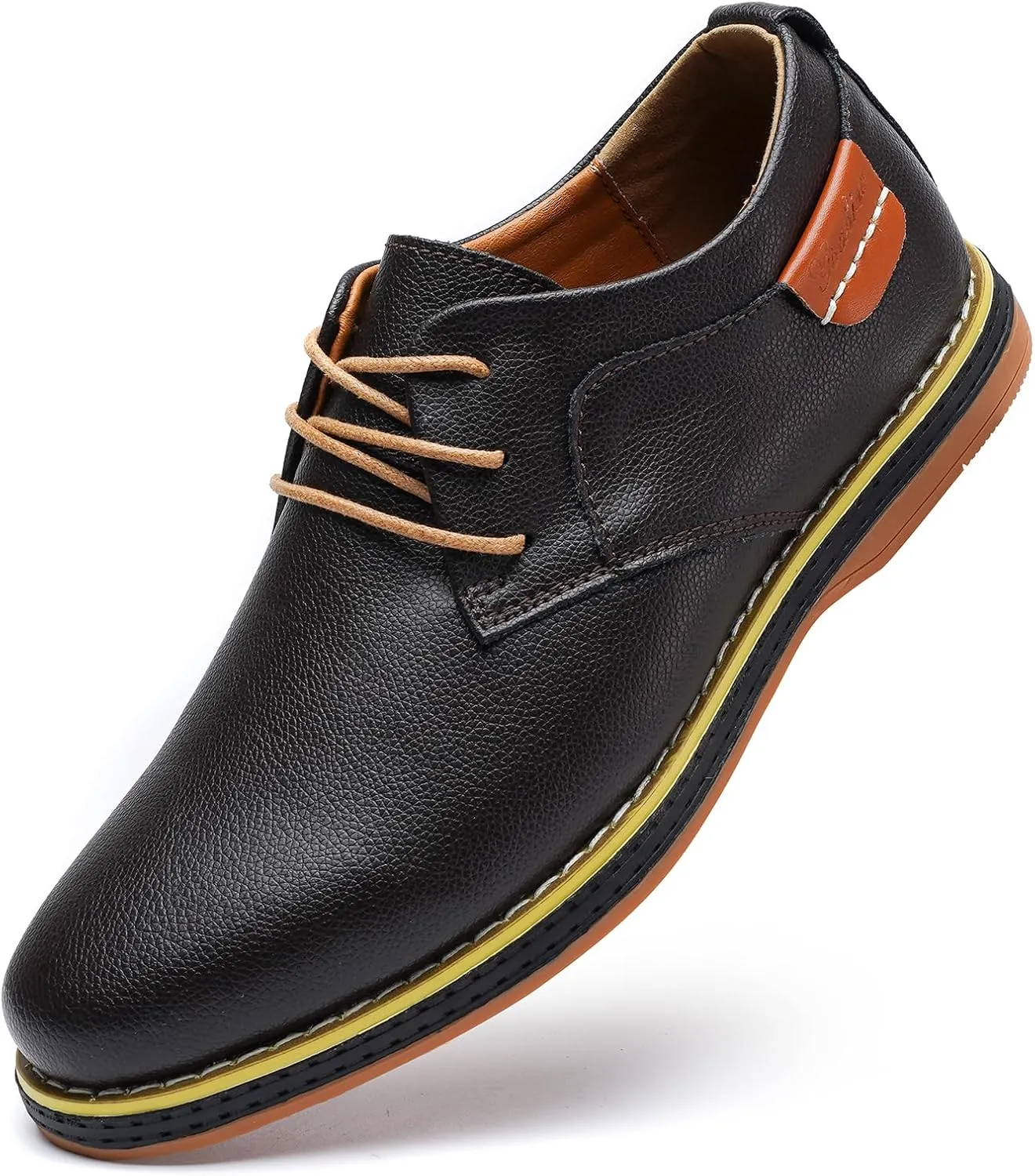 Mens Casual Shoes Lace-up Classic Oxford Leather Shoes Business Formal Comfortable Fashion Dress Sneakers Soft Loafers Shoe for Office Walking