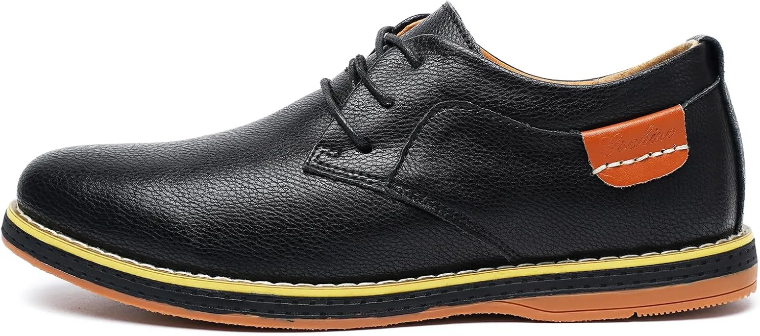 Mens Casual Shoes Lace-up Classic Oxford Leather Shoes Business Formal Comfortable Fashion Dress Sneakers Soft Loafers Shoe for Office Walking