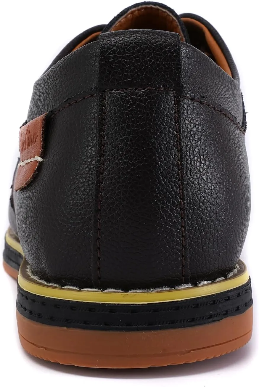 Mens Casual Shoes Lace-up Classic Oxford Leather Shoes Business Formal Comfortable Fashion Dress Sneakers Soft Loafers Shoe for Office Walking
