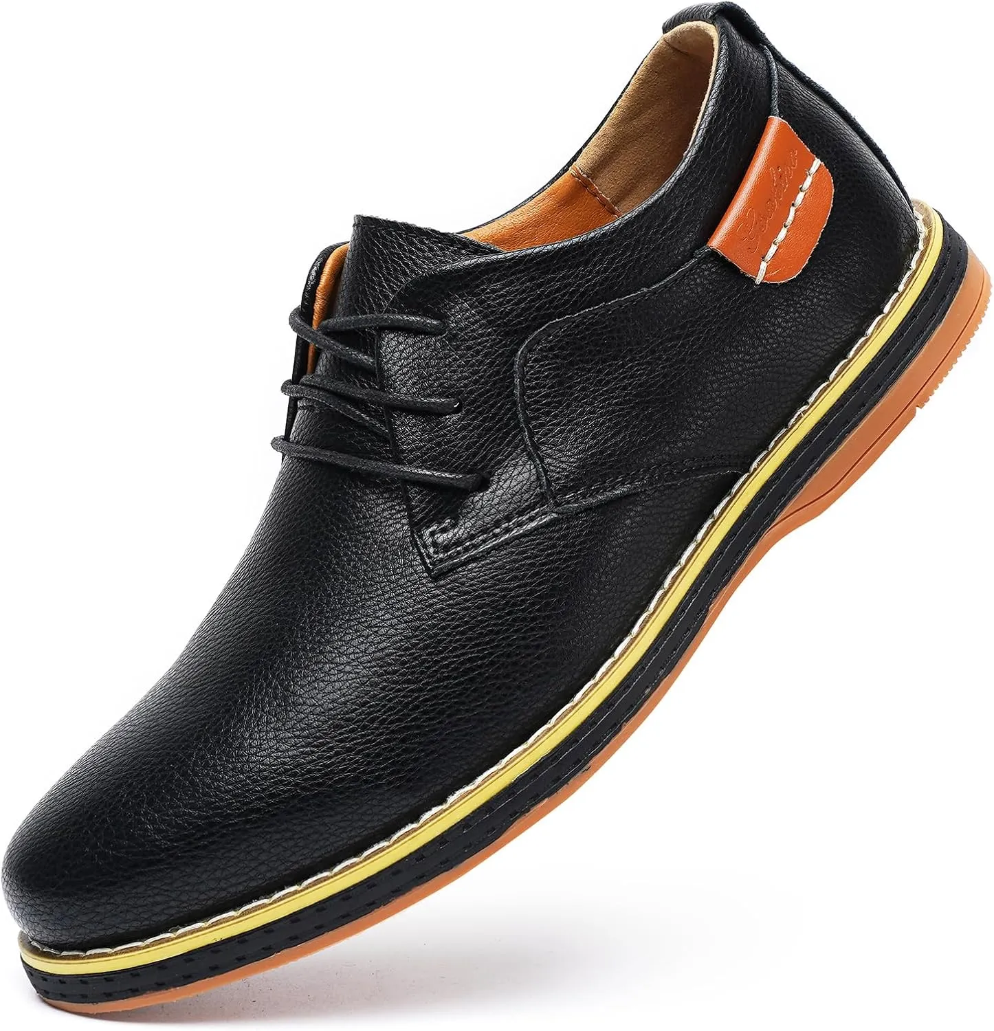 Mens Casual Shoes Lace-up Classic Oxford Leather Shoes Business Formal Comfortable Fashion Dress Sneakers Soft Loafers Shoe for Office Walking