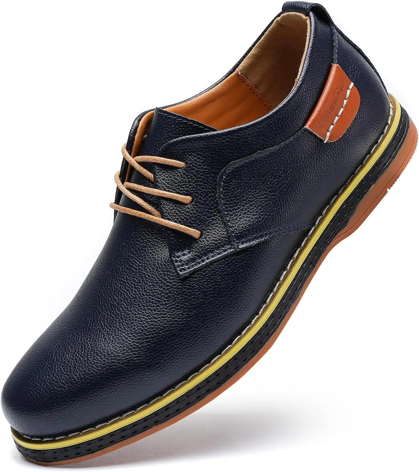 Mens Casual Shoes Lace-up Classic Oxford Leather Shoes Business Formal Comfortable Fashion Dress Sneakers Soft Loafers Shoe for Office Walking