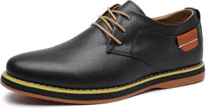 Mens Casual Shoes Lace-up Classic Oxford Leather Shoes Business Formal Comfortable Fashion Dress Sneakers Soft Loafers Shoe for Office Walking