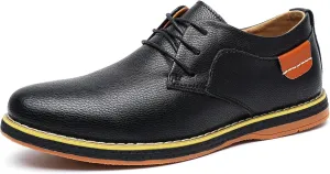 Mens Casual Shoes Lace-up Classic Oxford Leather Shoes Business Formal Comfortable Fashion Dress Sneakers Soft Loafers Shoe for Office Walking