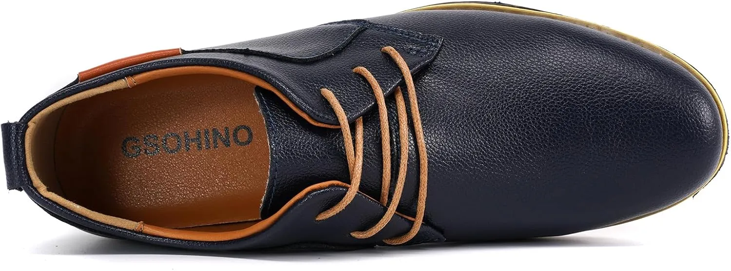 Mens Casual Shoes Lace-up Classic Oxford Leather Shoes Business Formal Comfortable Fashion Dress Sneakers Soft Loafers Shoe for Office Walking
