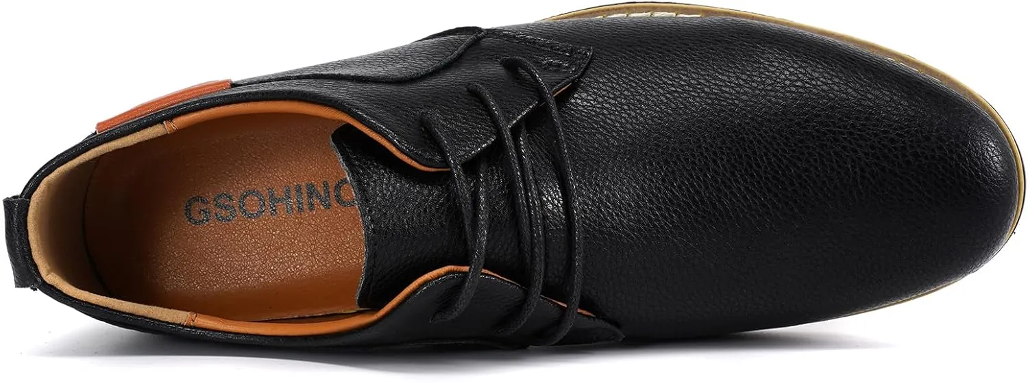 Mens Casual Shoes Lace-up Classic Oxford Leather Shoes Business Formal Comfortable Fashion Dress Sneakers Soft Loafers Shoe for Office Walking