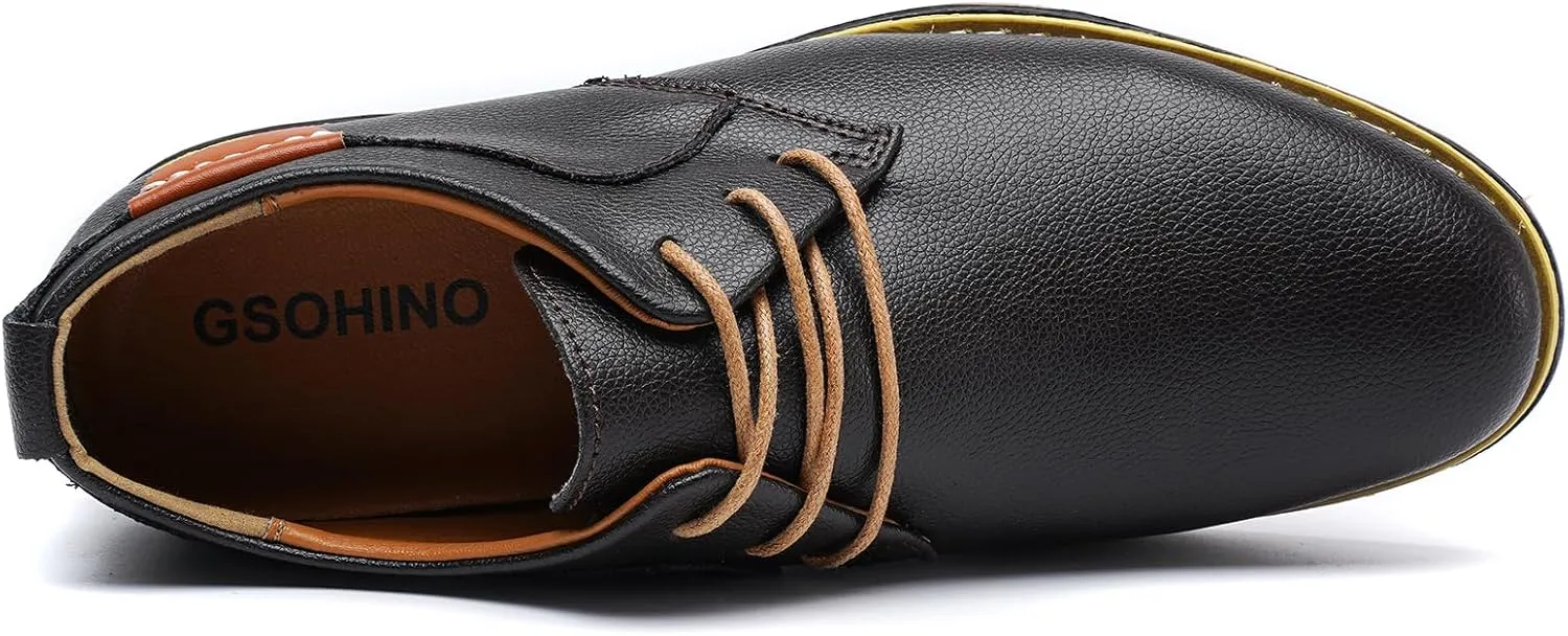 Mens Casual Shoes Lace-up Classic Oxford Leather Shoes Business Formal Comfortable Fashion Dress Sneakers Soft Loafers Shoe for Office Walking