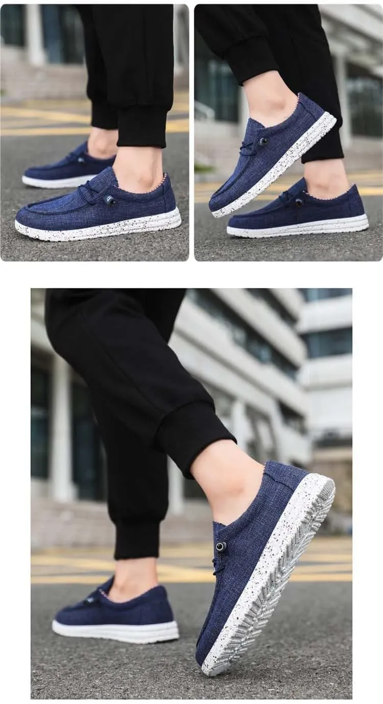 Men's Casual Slip On Canvas Loafers Cushioned Footbed Light Flex Sole Comfortable Shoes