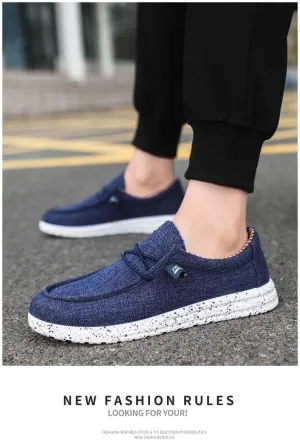 Men's Casual Slip On Canvas Loafers Cushioned Footbed Light Flex Sole Comfortable Shoes
