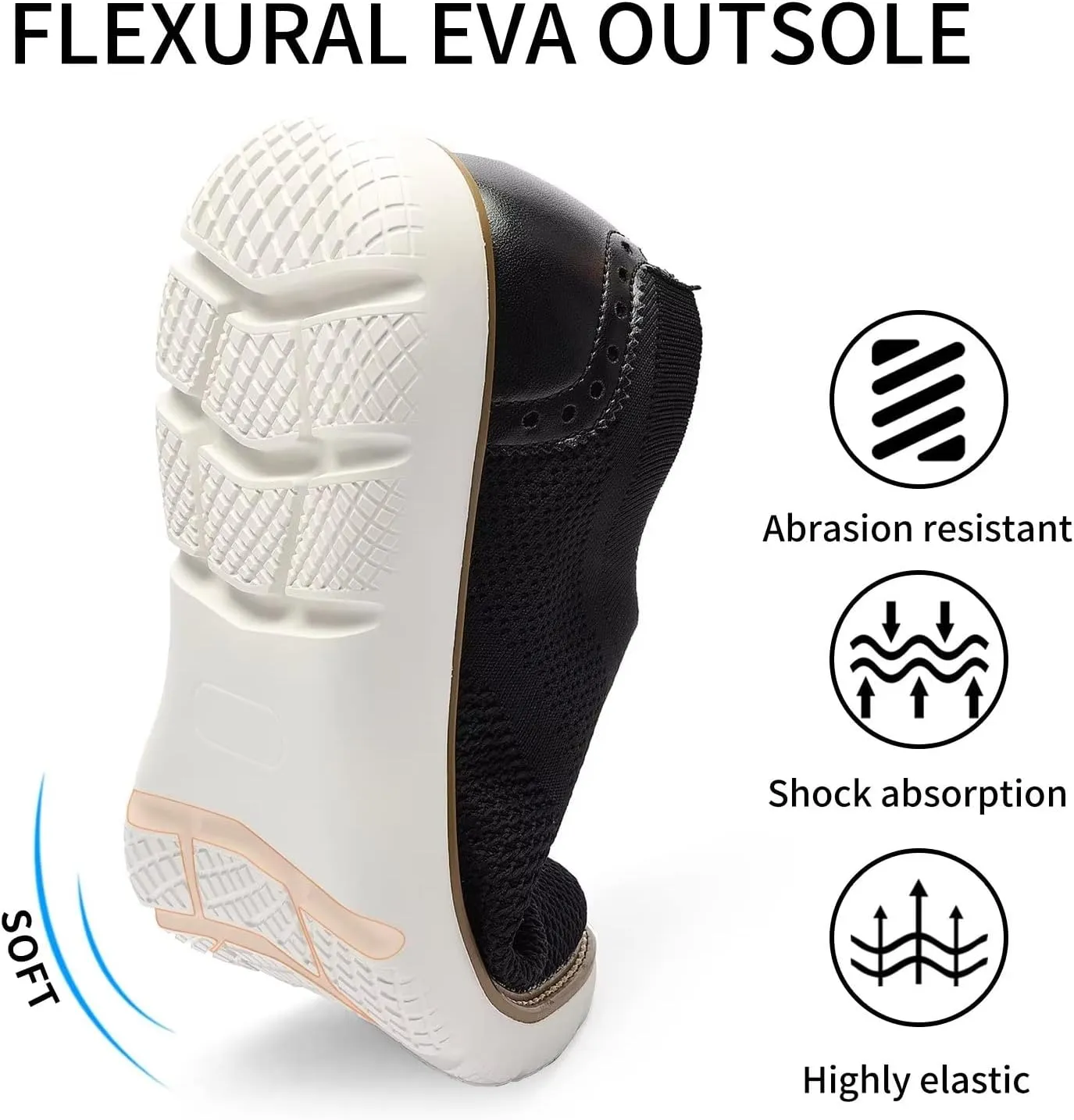 Men's Casual Sneakers Dress Shoes - Comfort Dress Sneakers Mesh Knit Lightweight Breathable Formal Oxford Business Shoes