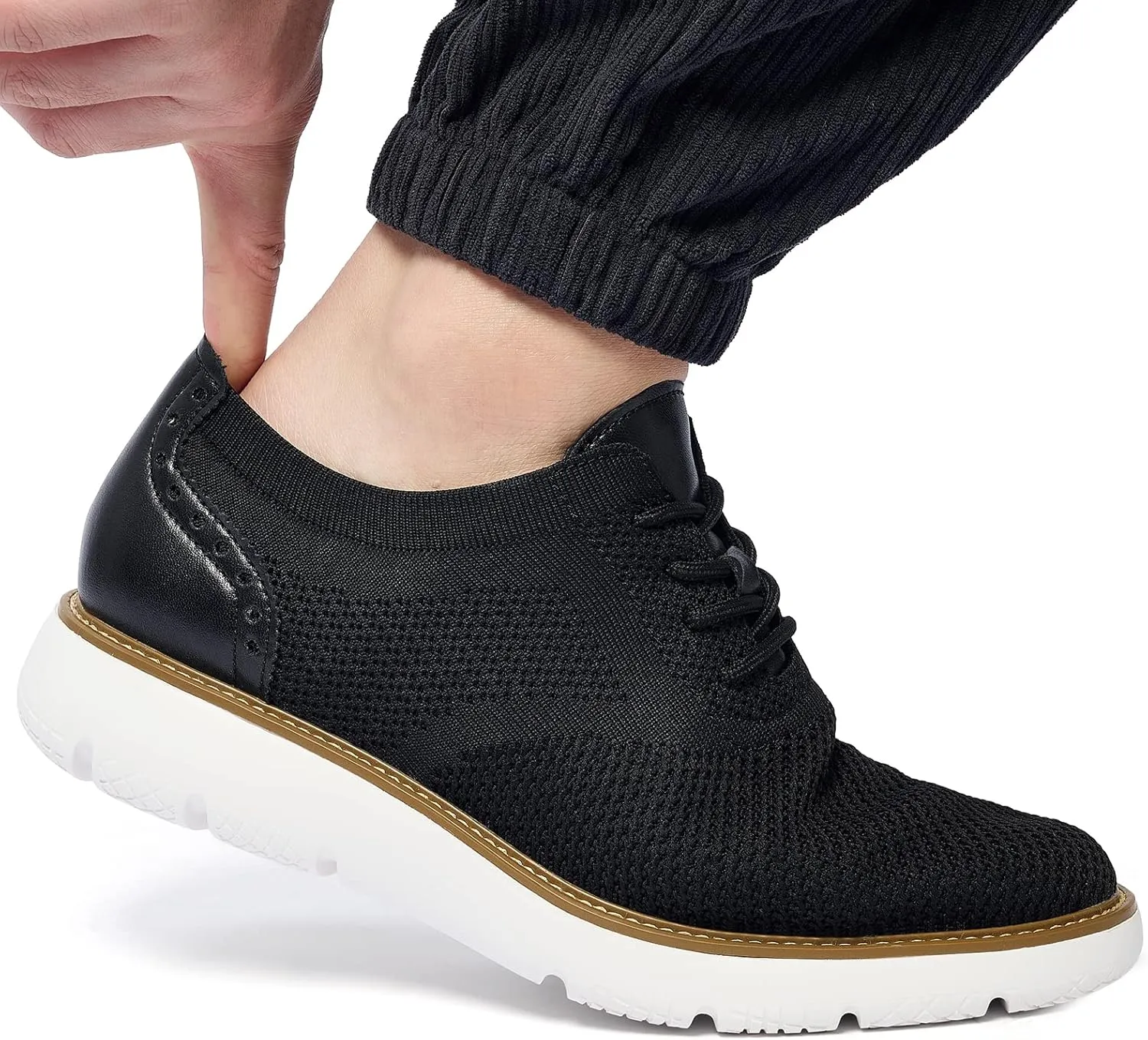 Men's Casual Sneakers Dress Shoes - Comfort Dress Sneakers Mesh Knit Lightweight Breathable Formal Oxford Business Shoes
