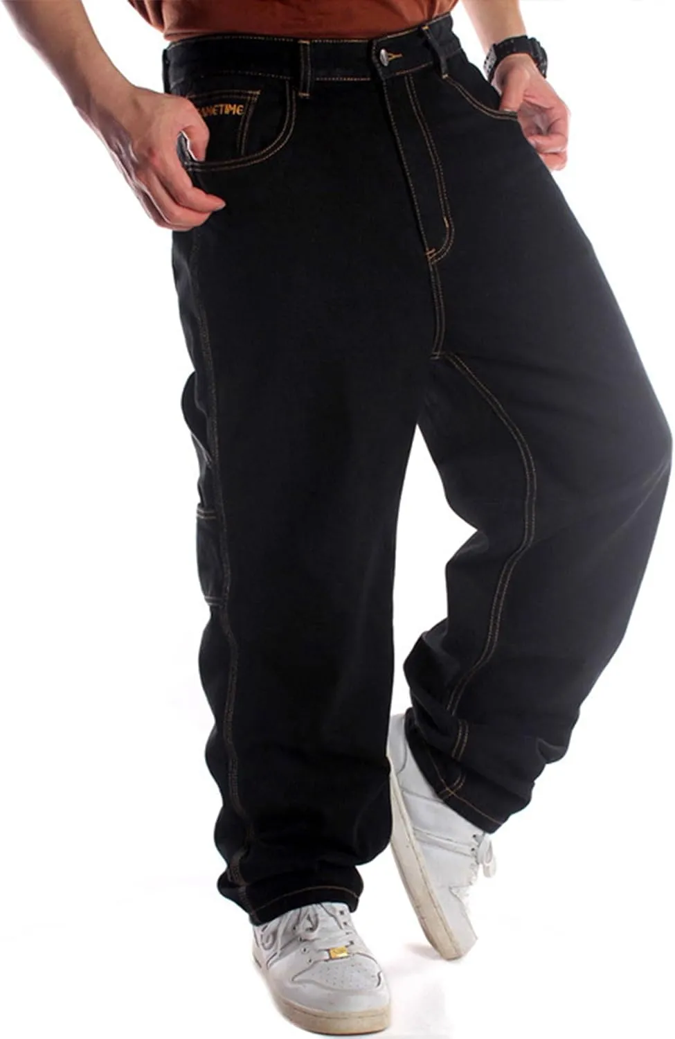 Men's Classic Baggy Jeans Hip Hop Streewear Jeans Casual Dance Jogging Trousers Loose Fit Denim Pants