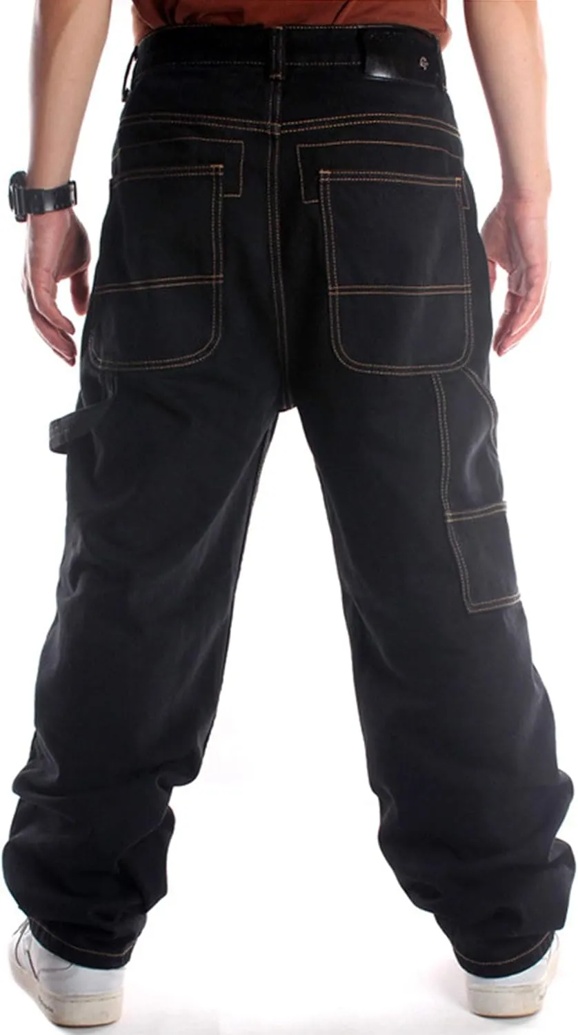 Men's Classic Baggy Jeans Hip Hop Streewear Jeans Casual Dance Jogging Trousers Loose Fit Denim Pants