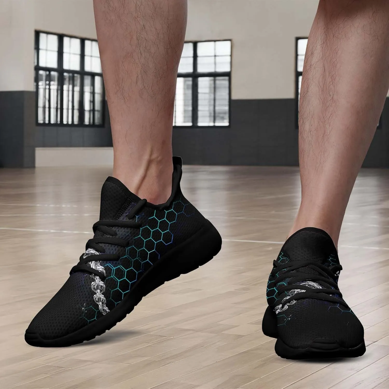 Men's Dragon Sneakers – Lightweight Running Shoes Punk Rock Streetwear Sneaker Breathable Athletic Gym Casual Walking Shoes