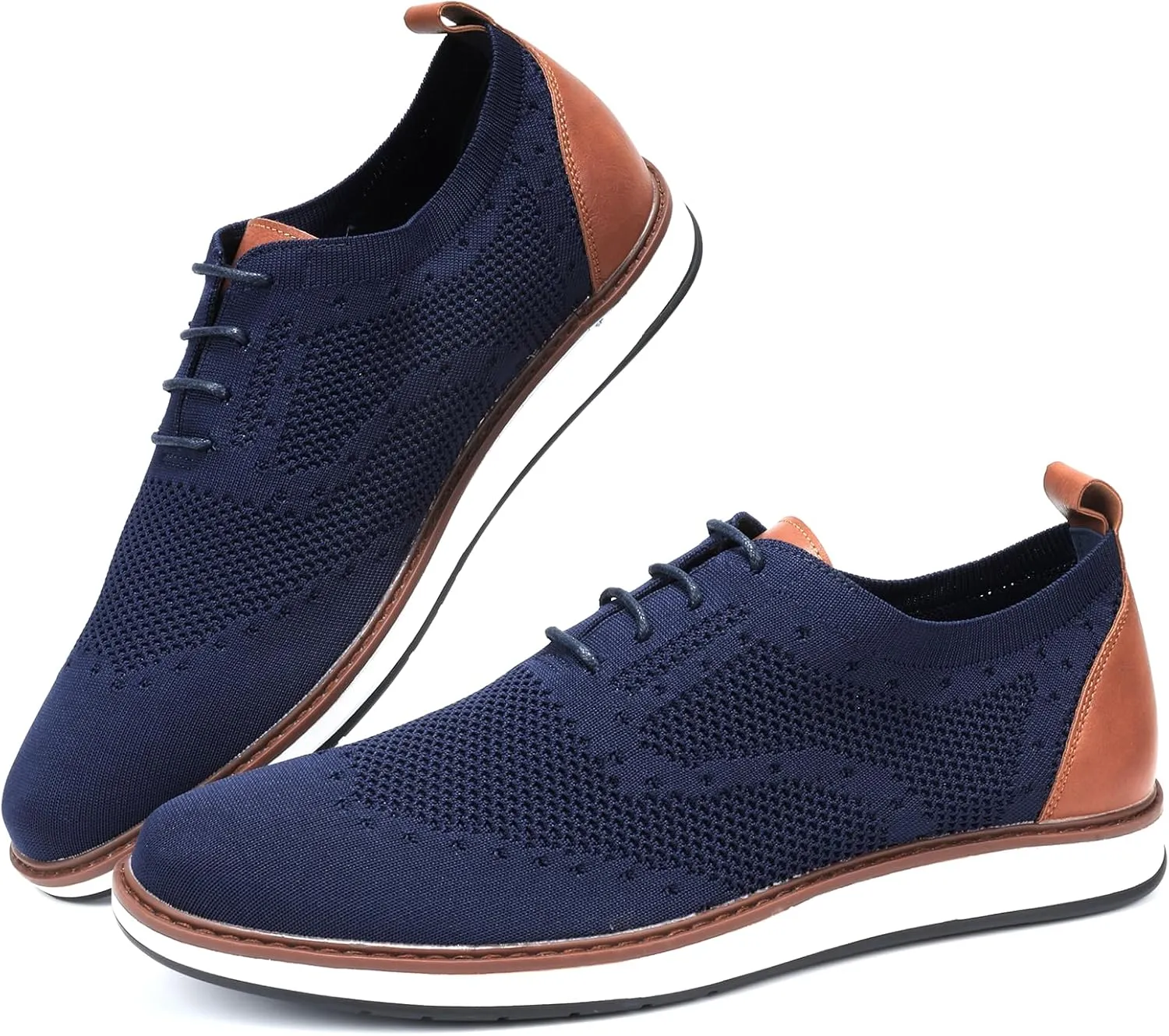 Mens Dress Shoes Casual Oxfords Shoes Knit Lightweight Breathable Business Work Shoes Walking Shoes Fashion Sneakers
