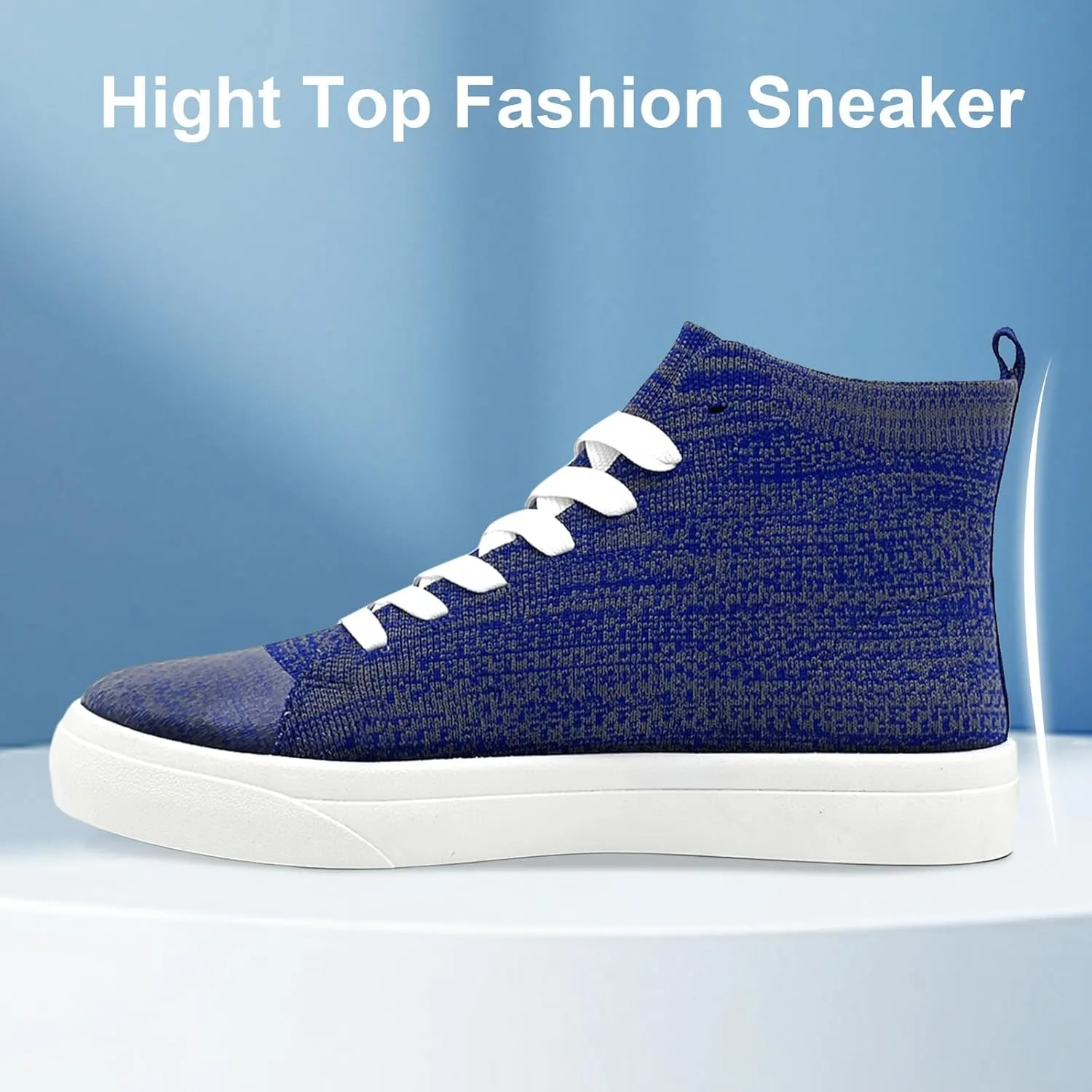 Men's High Top Fashion Sneakers Classic Casual Mesh Breathable Walking Shoes lace up Tennis Shoes for Women Unisex Running Slip On Shoes