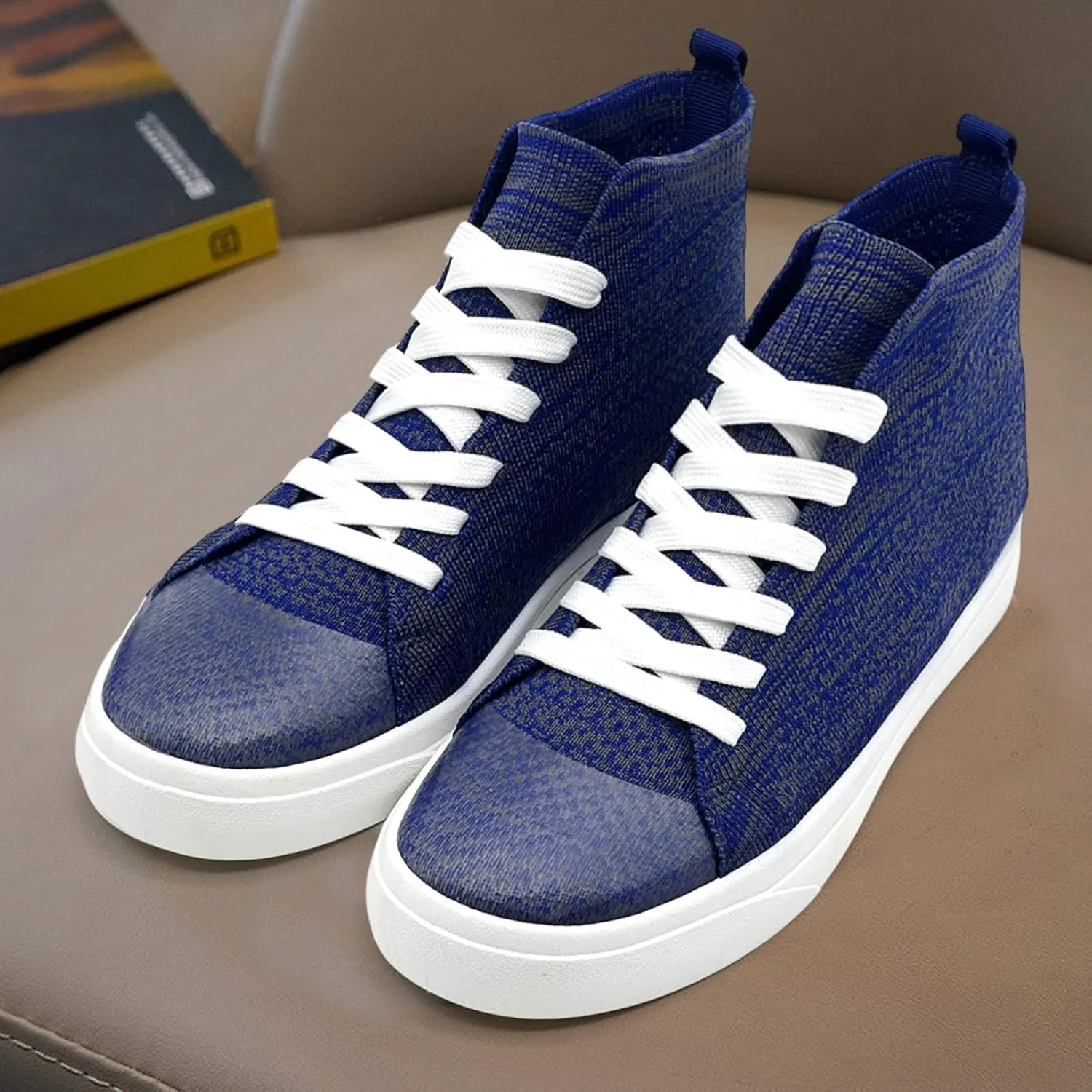 Men's High Top Fashion Sneakers Classic Casual Mesh Breathable Walking Shoes lace up Tennis Shoes for Women Unisex Running Slip On Shoes