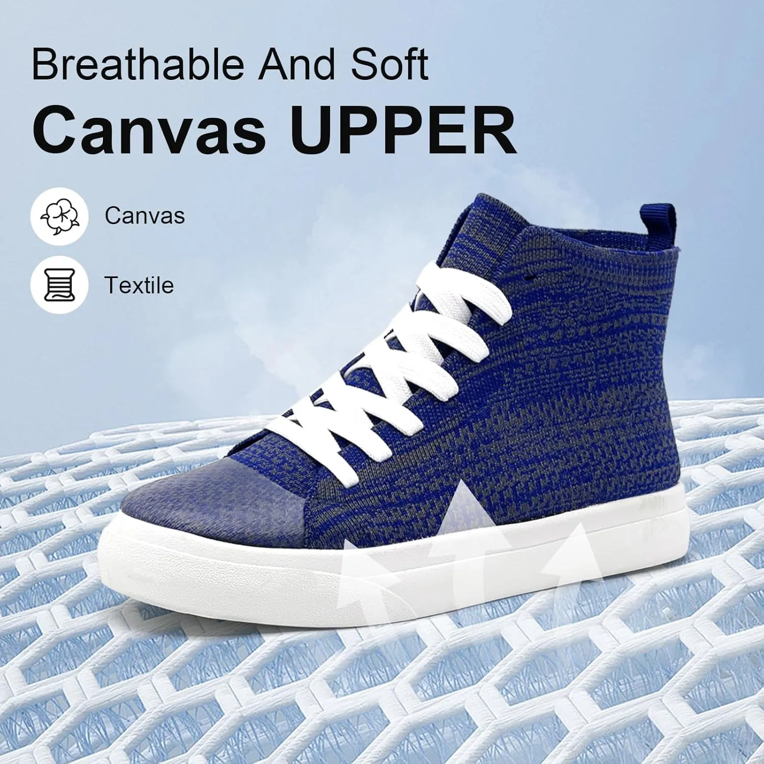 Men's High Top Fashion Sneakers Classic Casual Mesh Breathable Walking Shoes lace up Tennis Shoes for Women Unisex Running Slip On Shoes