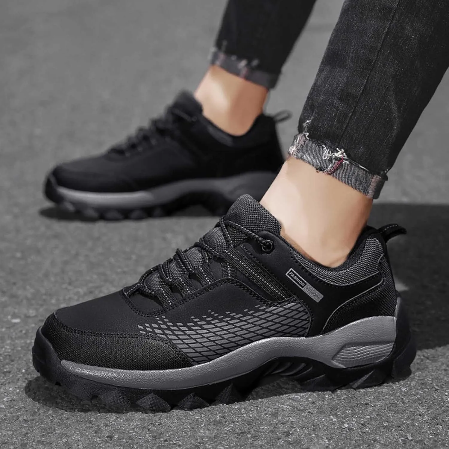 Men's Kiking Shoes Soft Cushions Athletic Fashion Simple Mountaineering Solid Color Lightweight Street Shoes