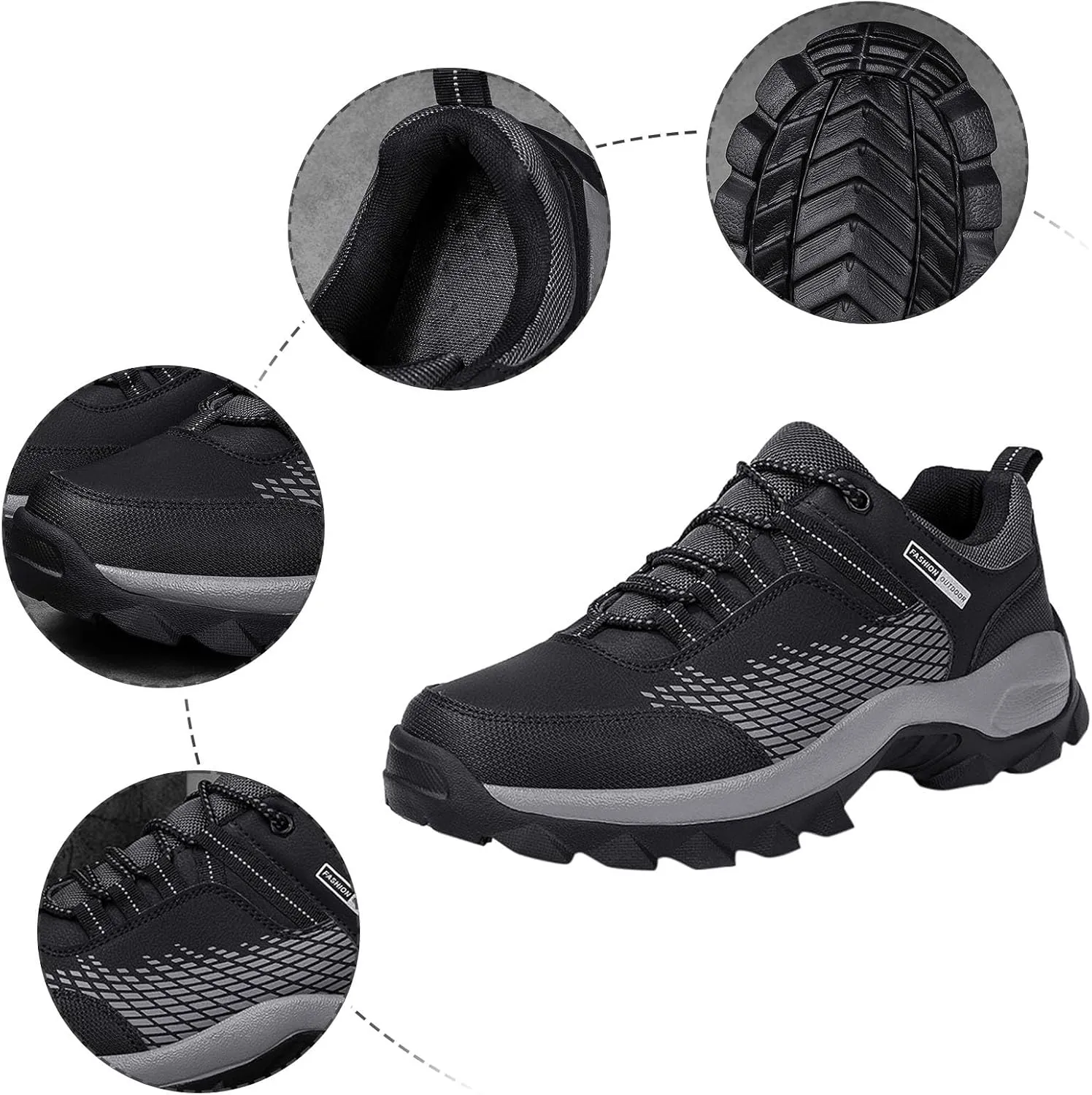 Men's Kiking Shoes Soft Cushions Athletic Fashion Simple Mountaineering Solid Color Lightweight Street Shoes