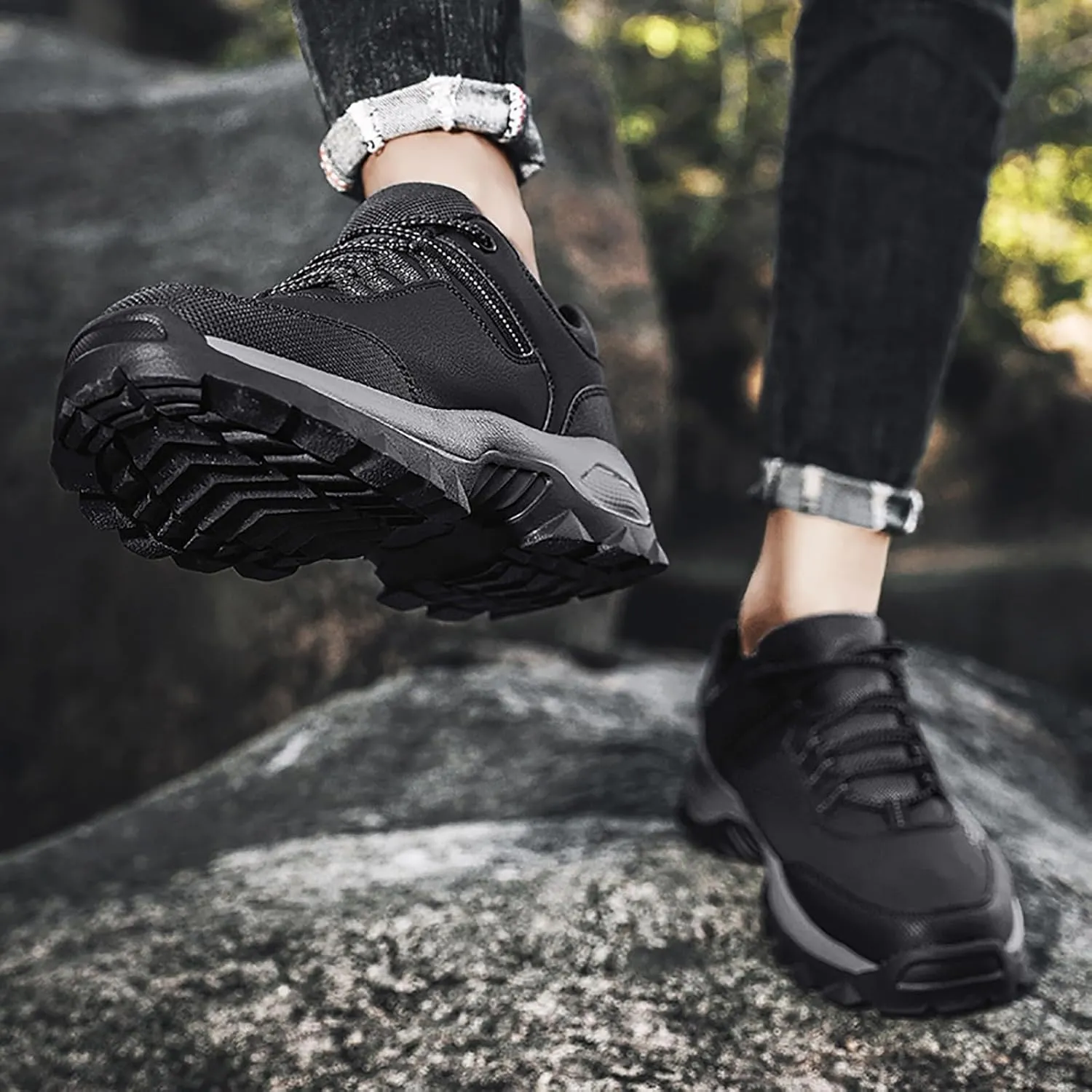 Men's Kiking Shoes Soft Cushions Athletic Fashion Simple Mountaineering Solid Color Lightweight Street Shoes