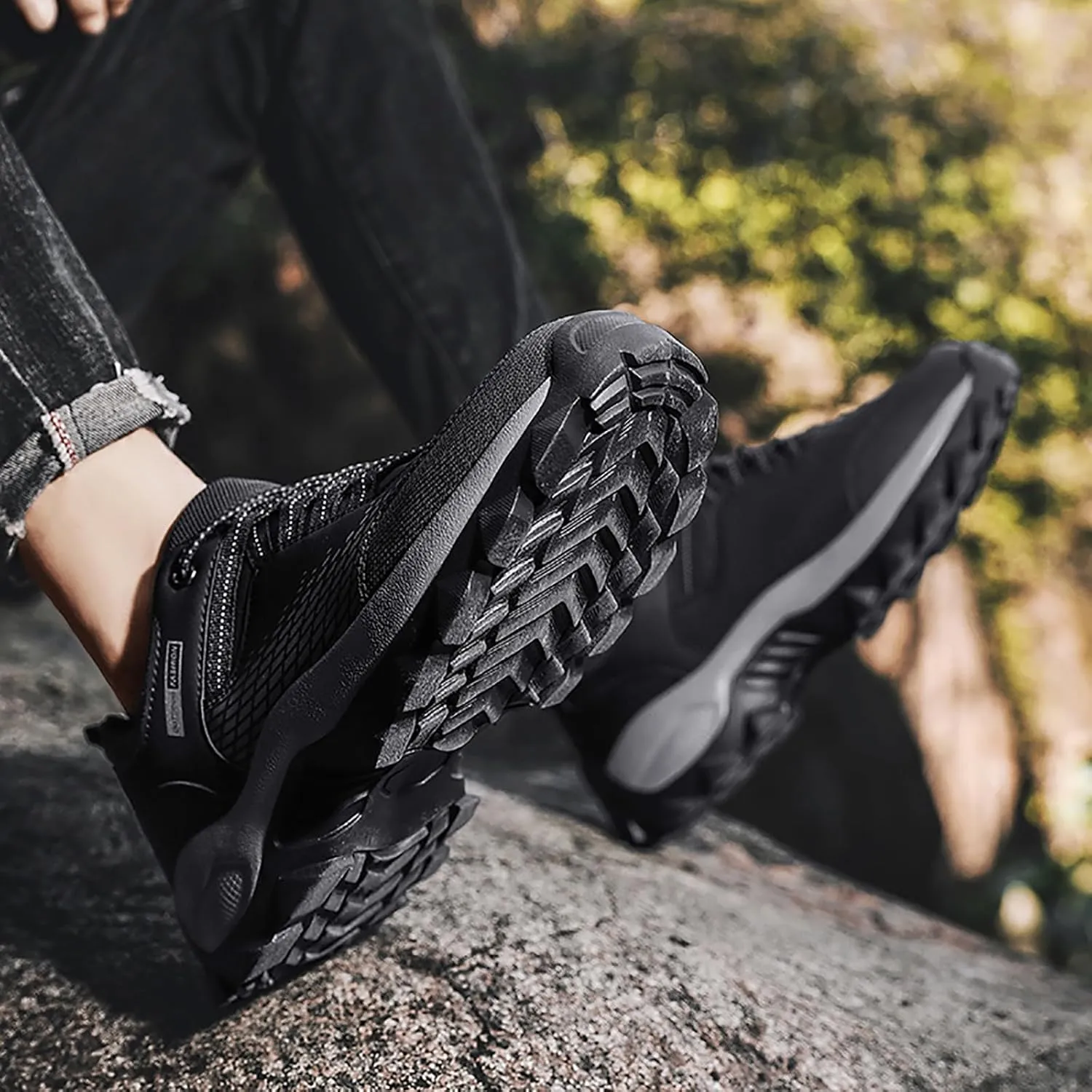 Men's Kiking Shoes Soft Cushions Athletic Fashion Simple Mountaineering Solid Color Lightweight Street Shoes
