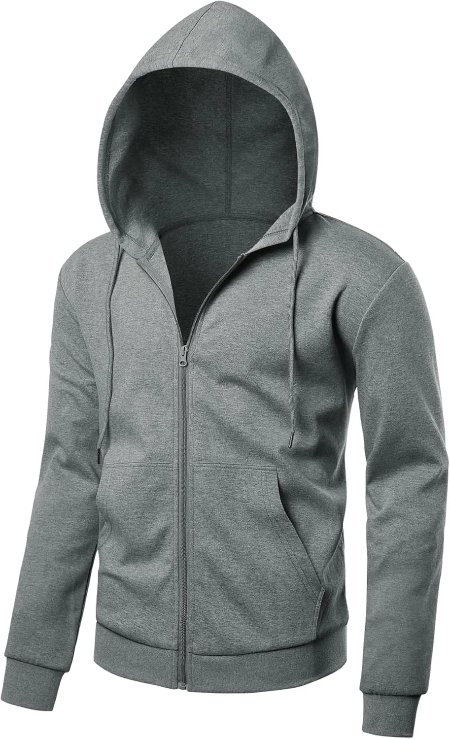 Men's Lightweight Zip Up Hoodie Long Sleeve Sweatshirt Athletic Slim Fit Basic Jacket with Pockets(Regular & Tall)