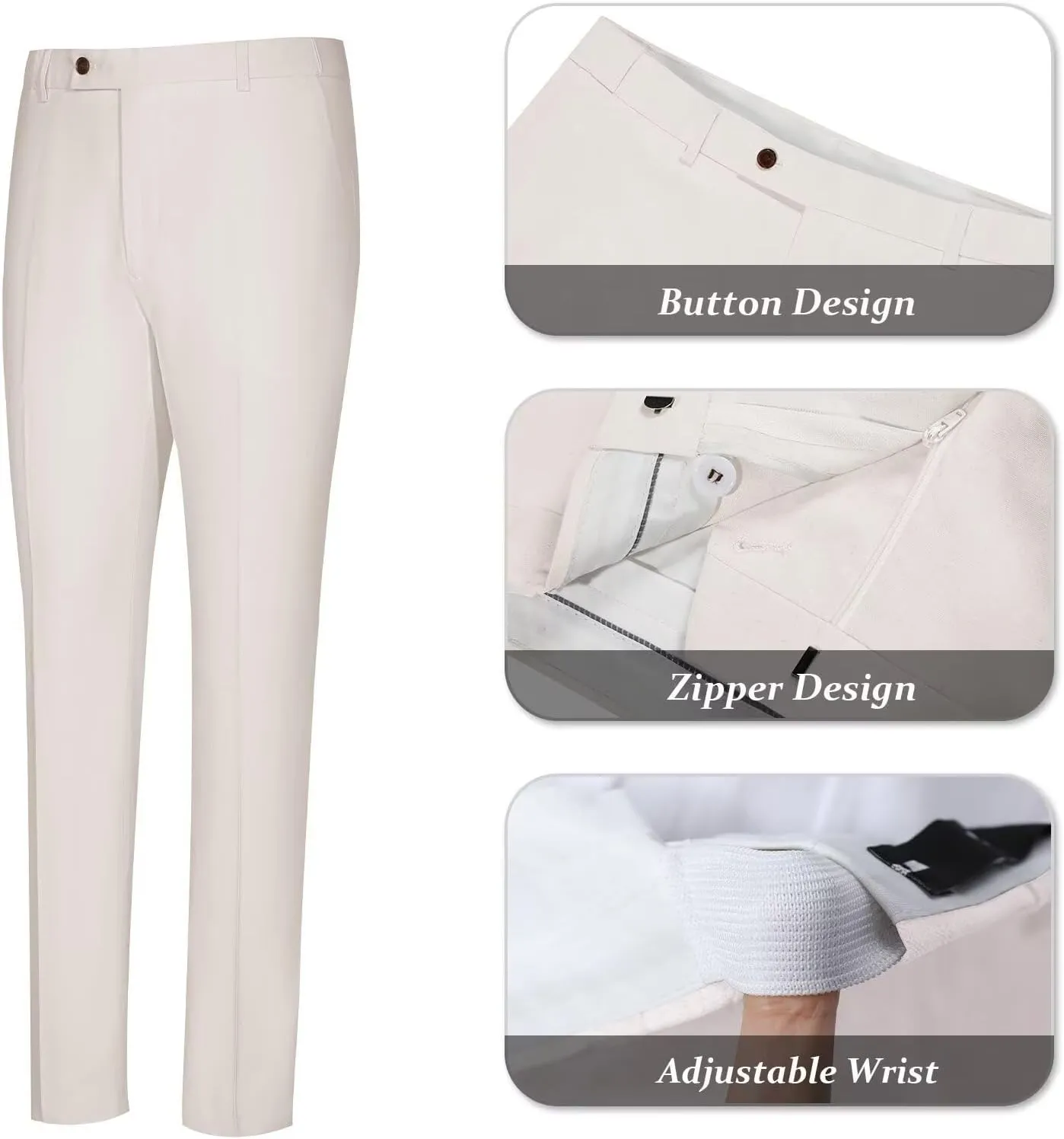 Men's Linen Suit 2 Piece Slim Fit Summer Beach Wedding Dress Tux Prom Suit Blazer Jacket and Pants