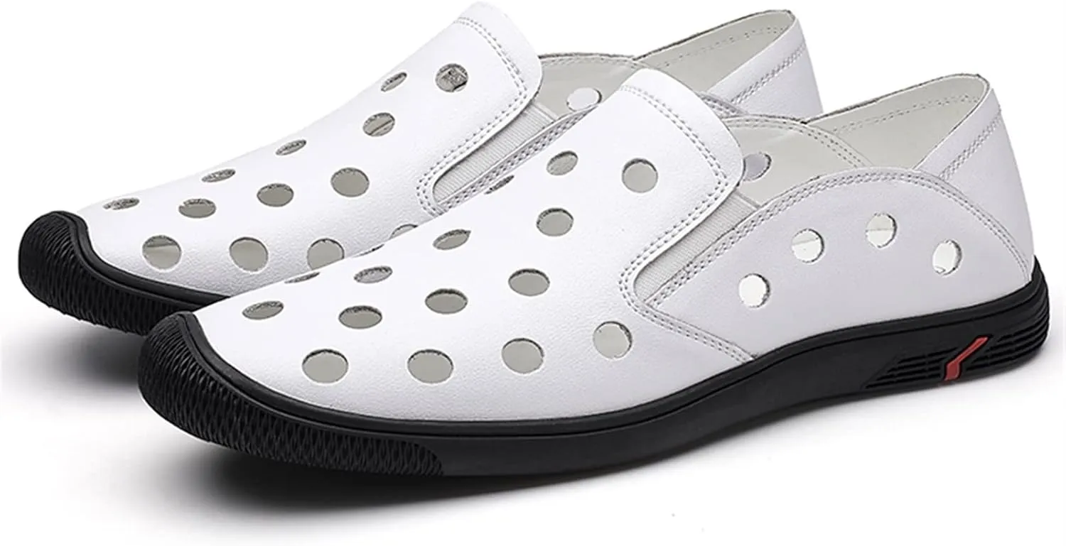 Mens Loafers Flat Heel Simple Breathable Loafer Shoes Comfortable Slip Resistant Anti-Slip Outdoor Wedding Slip-ons