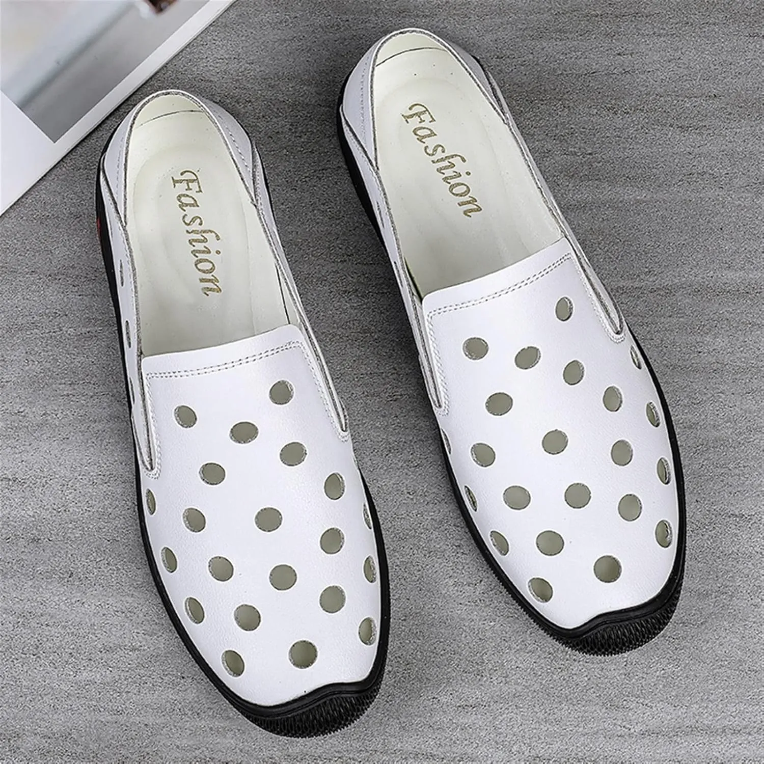 Mens Loafers Flat Heel Simple Breathable Loafer Shoes Comfortable Slip Resistant Anti-Slip Outdoor Wedding Slip-ons