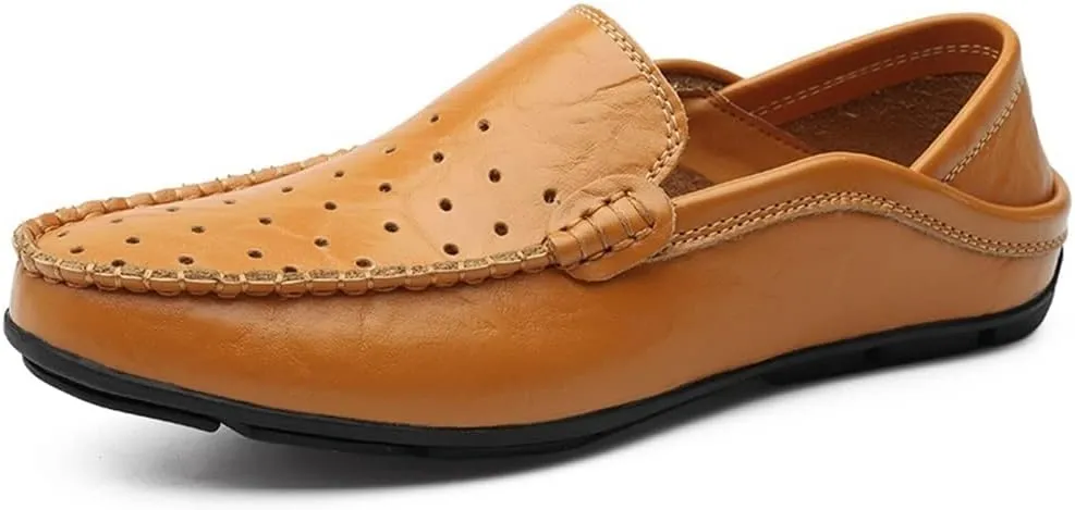 Men's Loafers Moccasins Breathable Simple Leather Slip Resistant Flexible Comfortable Classic Slip-ons