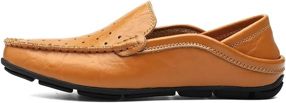 Men's Loafers Moccasins Breathable Simple Leather Slip Resistant Flexible Comfortable Classic Slip-ons