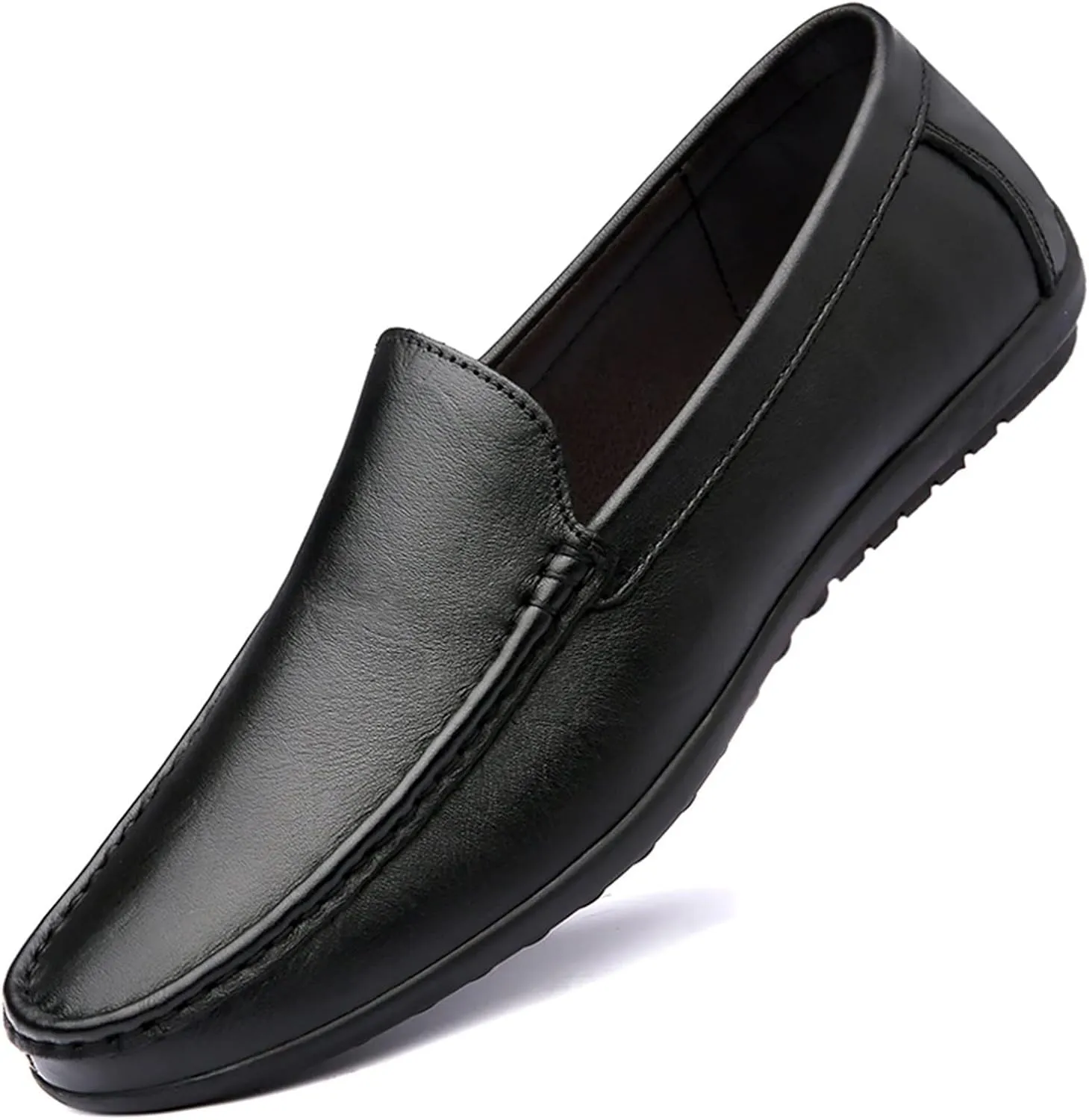 Mens Loafers Shoe Breathable Lightweight Driving Loafers Leather Slip Resistant Comfortable Lightweight Outdoor Slip-on