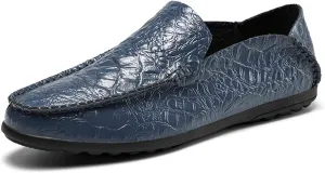 Mens Loafers Shoe Round Toe Slip On Flat Heel Loafer Shoes Leather Slip Resistant Flat Heel Flexible Classic Fashion Slip-ons
