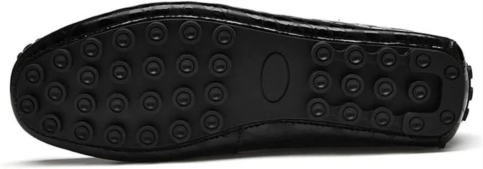 Men's Loafers Shoes Driving Moccasins Loafers Faux Crocodile Embossed Leather Lightweight Slip Resistant Flexible Wedding Slip-on