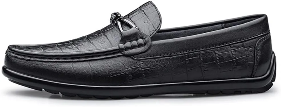 Men's Loafers Shoes Moccasins Shoes Faux Crocodile Print Leather Anti-Slip Lightweight Flat Heel Prom Casual Slip-ons
