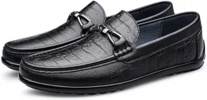 Men's Loafers Shoes Moccasins Shoes Faux Crocodile Print Leather Anti-Slip Lightweight Flat Heel Prom Casual Slip-ons